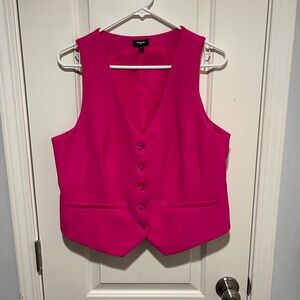 Express Vibrant Pink Button-Up Vest